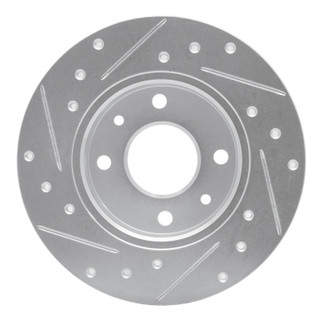 R1 81-83 Renault Fuego Front Right Drilled & Slotted Silver Brake Rotor