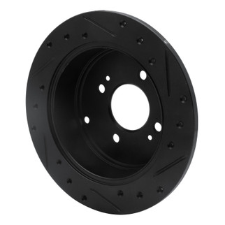 R1 06-12 Dodge Attitude (Mexico) Rear Left Drilled & Slotted Black Brake Rotor