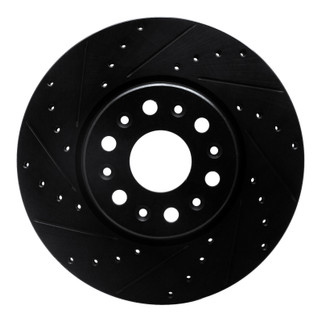 R1 17-25 Buick Enclave Front Left Drilled & Slotted Black Brake Rotor