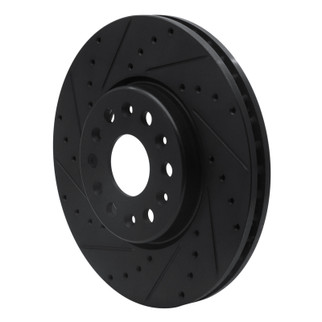 R1 17-25 Buick Enclave Front Left Drilled & Slotted Black Brake Rotor