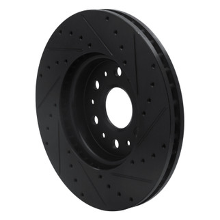 R1 17-25 Buick Enclave Front Left Drilled & Slotted Black Brake Rotor