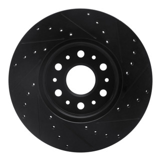 R1 17-25 Buick Enclave Front Left Drilled & Slotted Black Brake Rotor