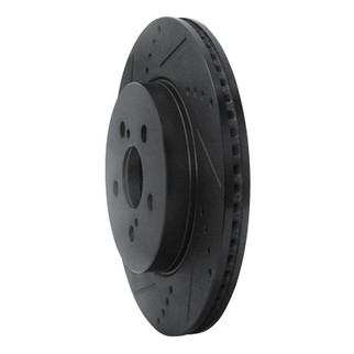 R1 19-25 Toyota Corolla (US/Canada) Front Left Drilled & Slotted Black Brake Rotor
