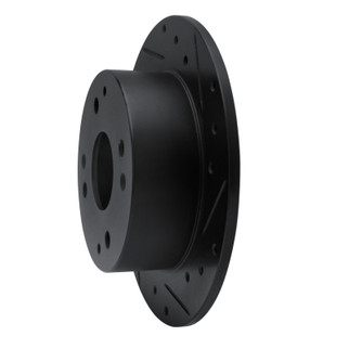 R1 95-98 Acura TL Rear Right Drilled & Slotted Black Brake Rotor