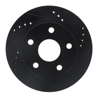 R1 91-94 Toyota Previa Front Right Drilled & Slotted Black Brake Rotor