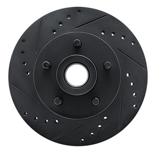 R1 72-73 Ford Gran Torino Front Left Drilled & Slotted Black Brake Rotor