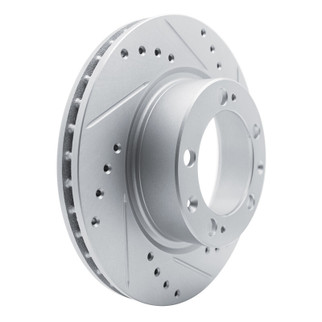 R1 87-95 Porsche 944 Turbo Front Right Drilled & Slotted Silver Brake Rotor