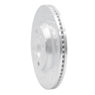 R1 87-93 Saab 900 Front Left Drilled & Slotted Silver Brake Rotor