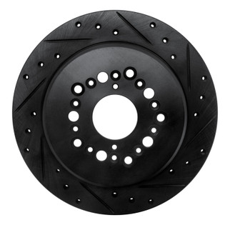 R1 92-00 Lexus GS300 Rear Right Drilled & Slotted Black Brake Rotor