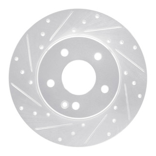 R1 97-98 Mercedes-Benz C230 Front Left Drilled & Slotted Silver Brake Rotor