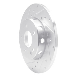 R1 97-98 Mercedes-Benz C230 Front Left Drilled & Slotted Silver Brake Rotor