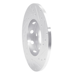 R1 97-98 Mercedes-Benz C230 Front Left Drilled & Slotted Silver Brake Rotor