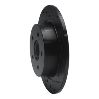 R1 02-08 Seat ALHAMBRA Rear Right Drilled & Slotted Black Brake Rotor