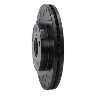 R1 92-98 Lexus SC300 Front Left Drilled & Slotted Black Brake Rotor