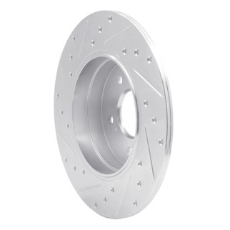 R1 96-98 Mercedes-Benz SL500 Rear Right Drilled & Slotted Silver Brake Rotor