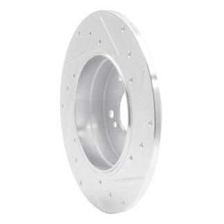 R1 94-11 Mercedes-Benz C230 Rear Left Drilled & Slotted Silver Brake Rotor