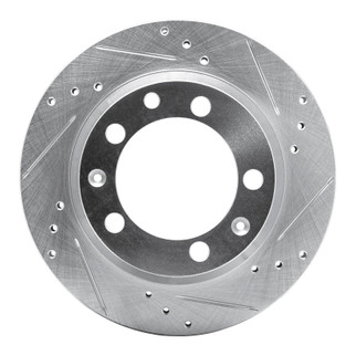 R1 77-88 Porsche 924 Rear Right Drilled & Slotted Silver Brake Rotor