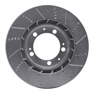 R1 86-91 Porsche 944 Except Turbo Right Front Drilled & Slotted Silver Brake Rotor