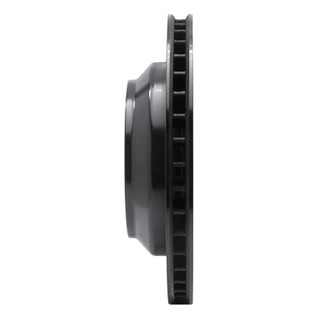 R1 03-18 Audi Q7 Rear Left Drilled & Slotted Black Brake Rotor