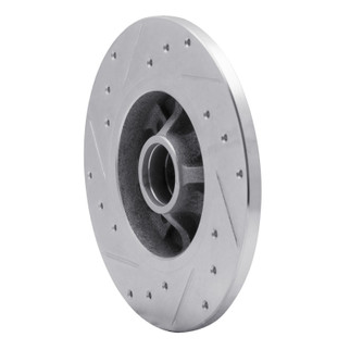 R1 76-84 Porsche 924 Front Right Drilled & Slotted Silver Brake Rotor