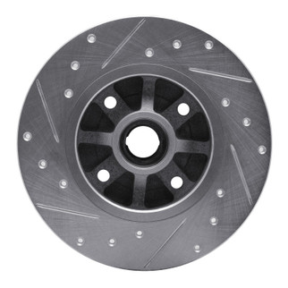 R1 76-84 Porsche 924 Front Right Drilled & Slotted Silver Brake Rotor