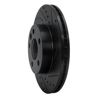 R1 96-00 Volkswagen EuroVan Front Right Drilled & Slotted Black Brake Rotor