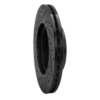 R1 96-00 Volkswagen EuroVan Front Right Drilled & Slotted Black Brake Rotor