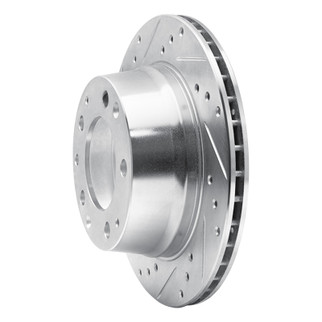 R1 69-83 Porsche 911 Rear Left Drilled & Slotted Silver Brake Rotor