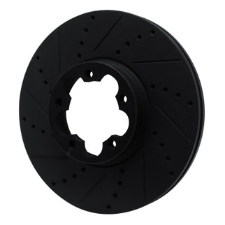 R1 15-25 Ford Transit-350 HD/DRW Front Left Drilled & Slotted Black Brake Rotor