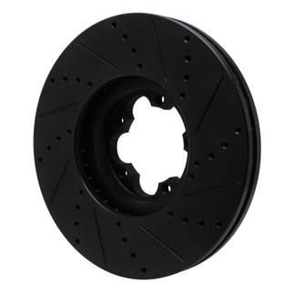 R1 15-25 Ford Transit-350 HD/DRW Front Left Drilled & Slotted Black Brake Rotor