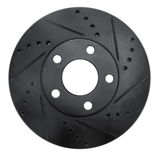 R1 98-98 Volkswagen Passat (USA/Canada) Front Right Drilled & Slotted Black Brake Rotor