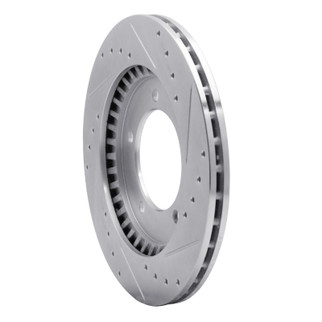 R1 99-08 Chevrolet Tracker Front Left Drilled & Slotted Silver Brake Rotor