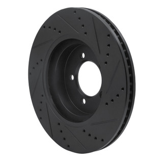 R1 03-05 Lincoln AVIATOR Front Left Drilled & Slotted Black Brake Rotor
