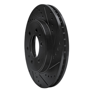 R1 09-09 Ford F-150 RWD Front Right Drilled & Slotted Black Brake Rotor