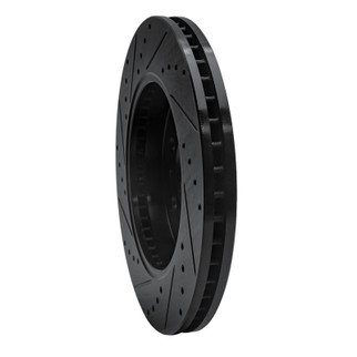 R1 09-09 Ford F-150 RWD Front Right Drilled & Slotted Black Brake Rotor