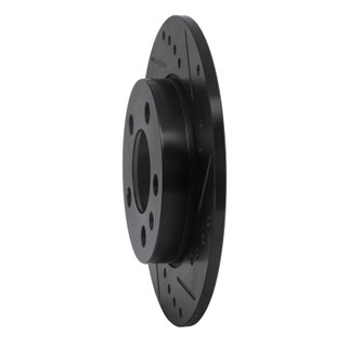 R1 01-06 Audi TT Quattro Rear Right Drilled & Slotted Black Brake Rotor