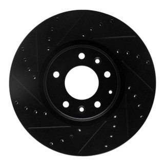 R1 06-07 Mazda 6 Front Left Drilled & Slotted Black Brake Rotor