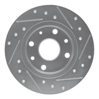 R1 90-93 Mazda Miata Rear Left Drilled & Slotted Silver Brake Rotor