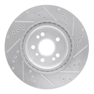 R1 12-18 Mercedes-Benz ML350 Front Left Drilled & Slotted Silver Brake Rotor