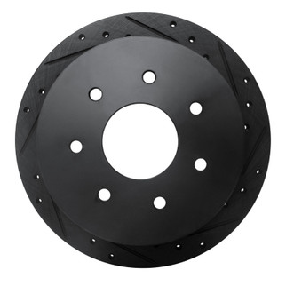 R1 97-04 Ford F-150 4WD Rear Right Drilled & Slotted Black Brake Rotor