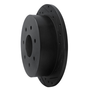 R1 97-04 Ford F-150 4WD Rear Right Drilled & Slotted Black Brake Rotor