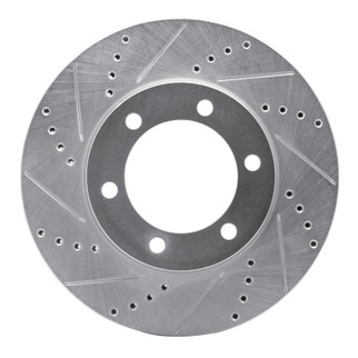 R1 00-07 Toyota SEQUOIA Front Left Drilled & Slotted Silver Brake Rotor