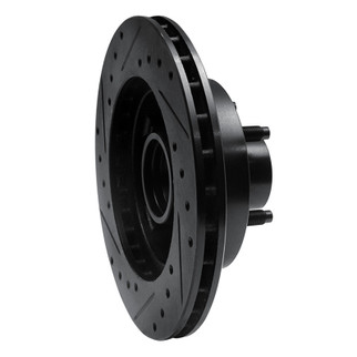 R1 86-92 Ford Bronco II Front Right Drilled & Slotted Black Brake Rotor