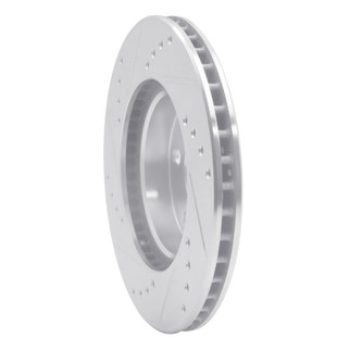 R1 04-09 Toyota Prius Front Right Drilled & Slotted Silver Brake Rotor