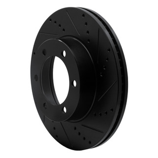 R1 00-07 Toyota SEQUOIA Front Right Drilled & Slotted Black Brake Rotor
