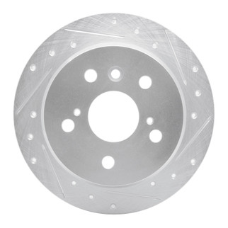 R1 02-08 Lexus ES330 Rear Right Drilled & Slotted Silver Brake Rotor