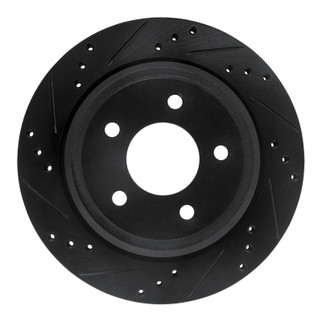 R1 10-11 Ford Ranger (USA/Canada) Rear Left Drilled & Slotted Black Brake Rotor