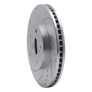 R1 02-15 Lexus IS250 Front Left Drilled & Slotted Silver Brake Rotor