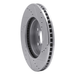 R1 02-15 Lexus IS250 Front Left Drilled & Slotted Silver Brake Rotor