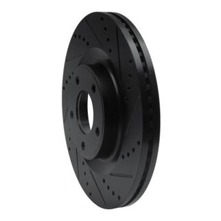 R1 07-15 Ford Edge Front Right Drilled & Slotted Black Brake Rotor